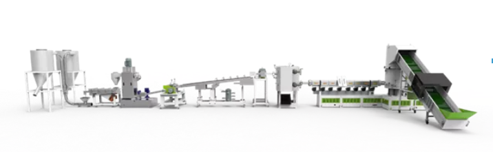 Plastic pelletizing machine JWH desperdiçam a linha de reciclagem de fibras plásticas